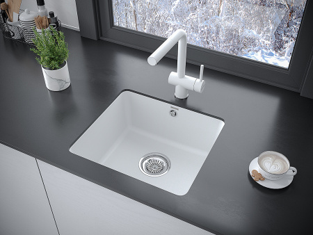 Кухонная мойка Paulmark UNTER PM204543-WH 45х45 цвет белый